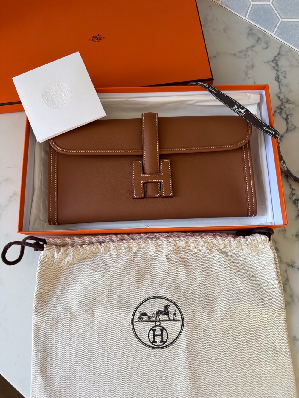 Hermes Brown Constance Long Wallet Clutch